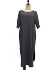 Spring And Summer New Women's Wear Popular In Europe And America Casual Loose Round Neck Mid Sleeve Split Dress In Stock