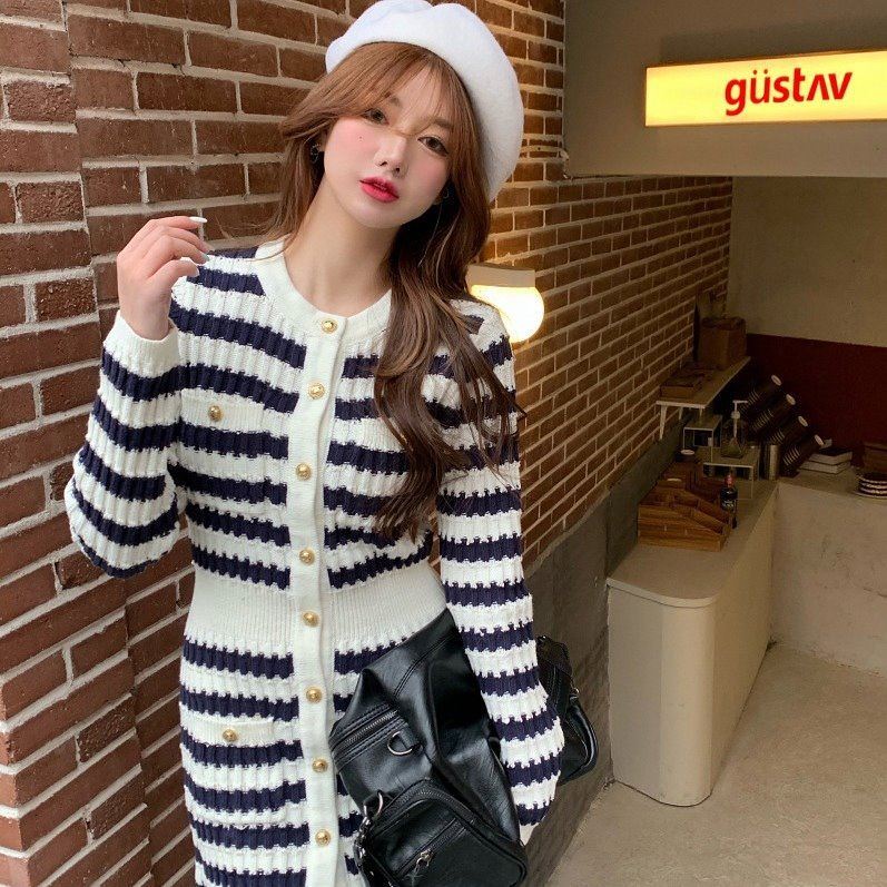 Waist Down Skirt With New Style Fragrance Dress Women"s Spring Sweater Knitting R1448