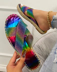 Summer New Style Colorful Rhinestone Outer Wear Beach Sandals And Slippers Women