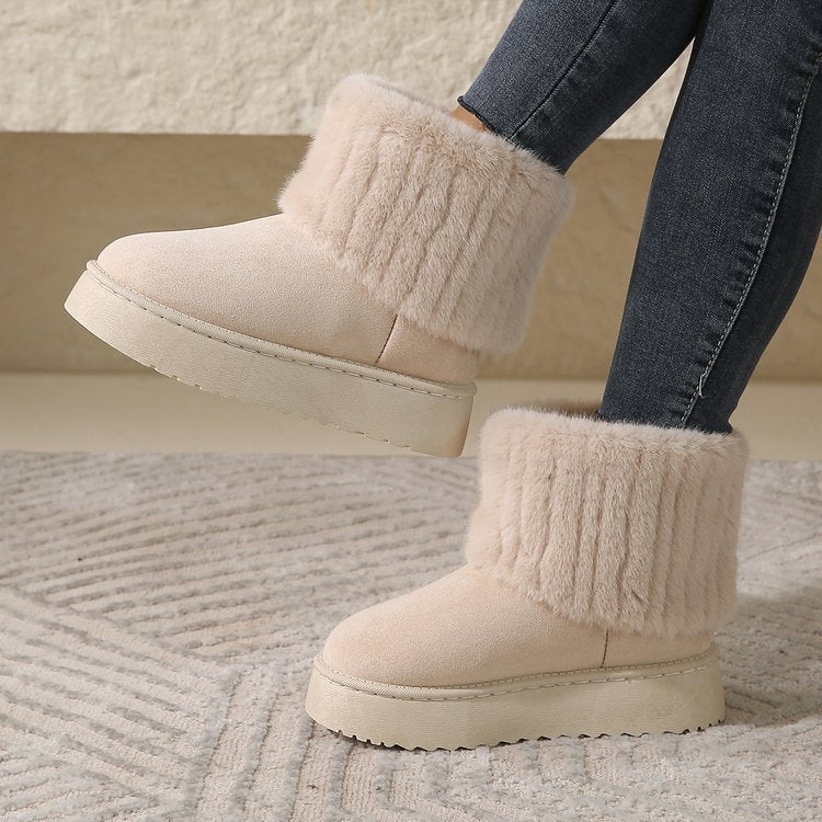 Thick-soled Plush Snow Boots