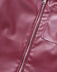 Cool And Wild Lapel Leather Biker's Leather Jacket