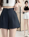 Buckle High Waisted Casual Wide Leg Shorts