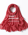 Pure Color Pearl Chiffon Scarf Headcloth Veil Chiffon Scarf