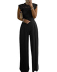 Women's Solid Color Loose Casual Lace Jumpsuit