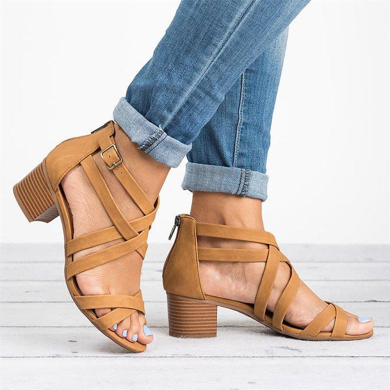 Oversized  cross  strap sandals