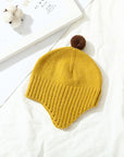 Children's Hat Woolen Cap Male And Female Baby Ear Protection Fluffy Ball