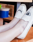 Straw Embroidered Casual Slip-on Slip Flat Women's Canvas Shoes