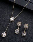 925 Silver Needle European Style Fashionable Exquisite Micro Inlaid Zircon Water Drop Necklace