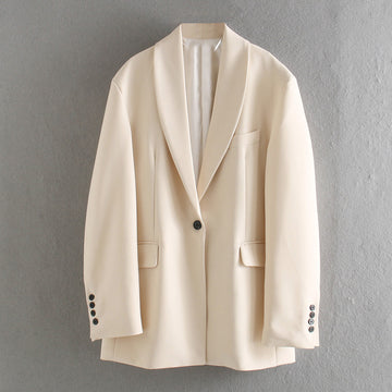 Drape commute one button blazer