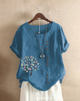 Women's Retro Plus Size Casual Loose Cotton-linen Shirt