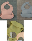 Soft Waterproof Silicone Baby Bib with Food Catcher, Baby Silicone Bib