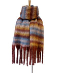 Winter Thickened Circle Yarn Striped Scarf Shawl