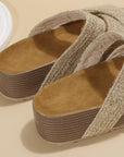 Woven Cross-strap Slippers Summer Platform Sandals Women Flat Beach Shoes