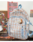 Casual Bag Special-interest Design Student Schoolbag Corduroy Plaid Large Capacity Travel Backpack