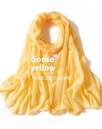 Pure Color Pearl Chiffon Scarf Headcloth Veil Chiffon Scarf