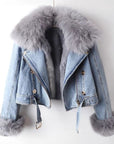 Detachable Fur Denim Jacket