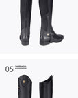 Cowhide Equestrian Chaps High Quality Thick Cowhide Double Zipper Riding Leg Guard Boots