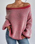 Off-neck Shoulder-baring Sweater