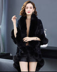 Imitation Rex Rabbit Fur Collar Shawl Cape Women's Plus Size