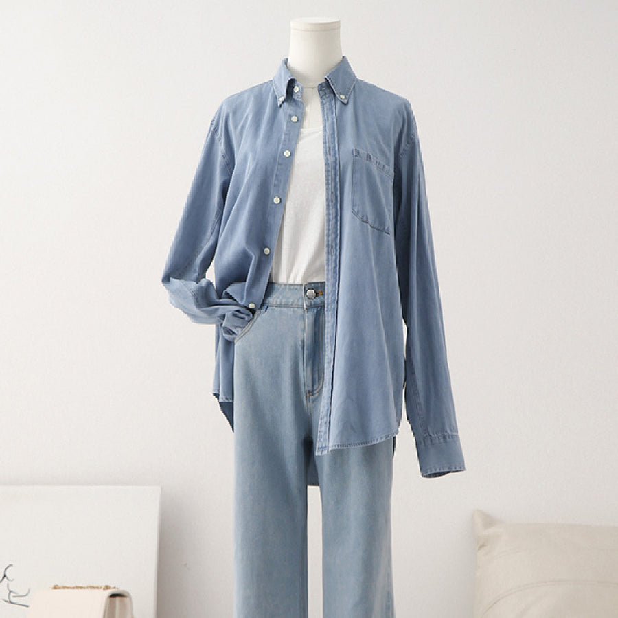 Retro Loose Denim Top For Women