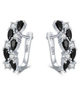 Full Rhinestone Zircon Earrings Fashion Geometry Pattern Round