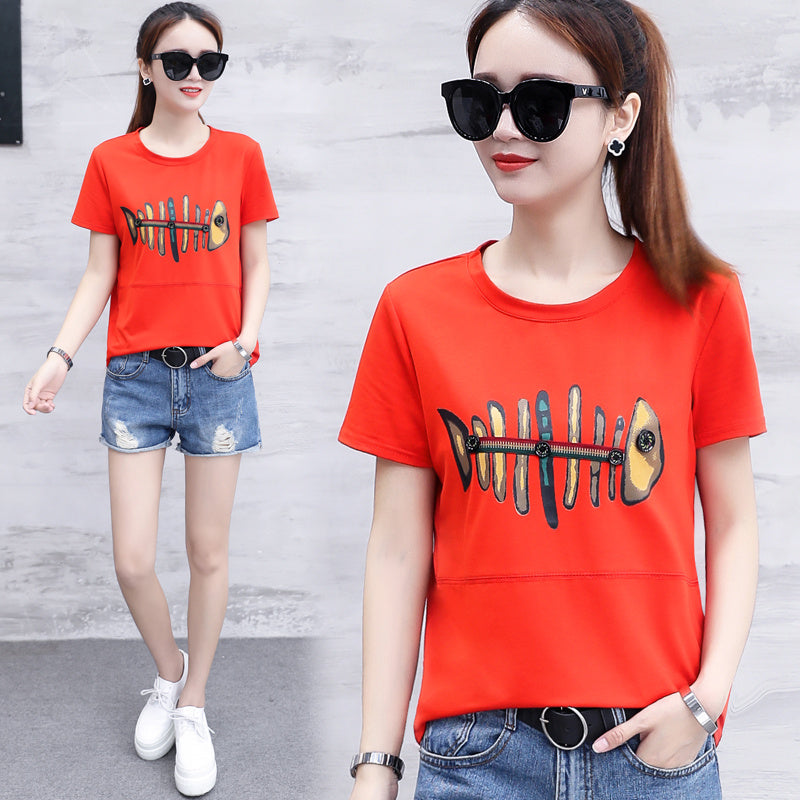 Striped short sleeve t-shirt for women