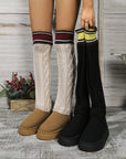 Winter Over-the-knee Boots With Long Knitted Socks