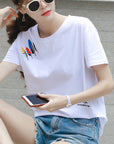 Women's loose t-shirts cotton student shirts