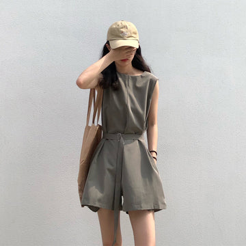 Loose casual jumpsuit women shorts