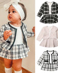 Long-sleeved Dresses Two-piece Children's Baby Small Incense Wind Suit