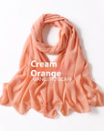 Pure Color Pearl Chiffon Scarf Headcloth Veil Chiffon Scarf