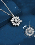 Rotatable 925 Silver Snowflake Necklace