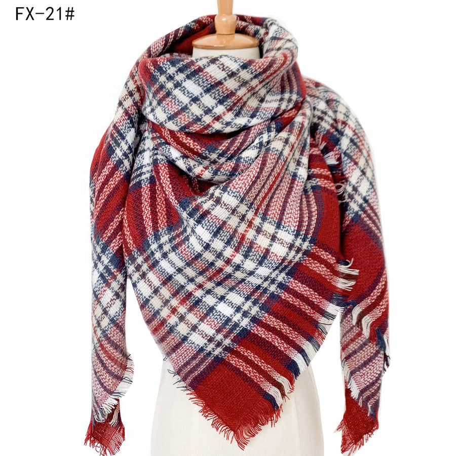 European And American Autumn And Winter Plus-sized Double-sided Qicaigei Scarf Women's Shawl