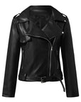 Plus Size Women's Short Coat PU Motorcycle Clothing Slim Winter Leather Jacket