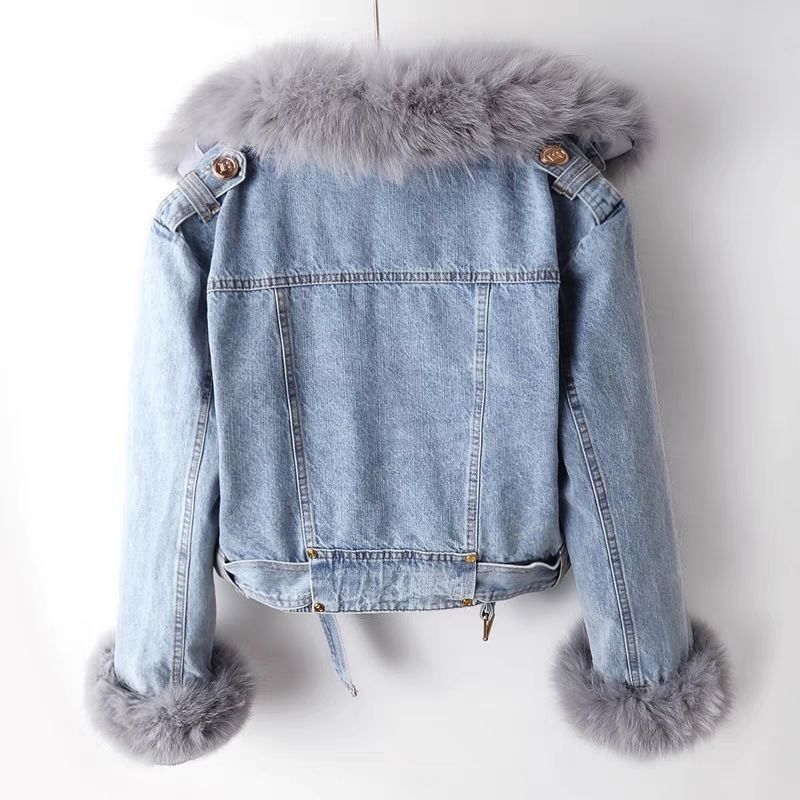 Detachable Fur Denim Jacket