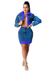 Denim Skirt Plush Denim Two-piece Suit