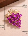 Retro Style Colorful Purple Grape Shape Brooch