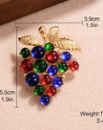 Retro Style Colorful Purple Grape Shape Brooch