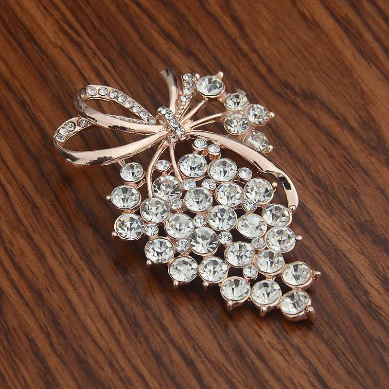 Women's Diamond Grape Brooch