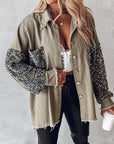 Off-shoulder Serpentine Shirt Jacket