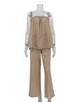 Puffy Camisole Wide-leg Pants Hot Girl Suit