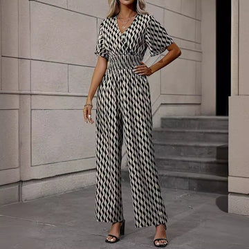 Women's Fashionable Printed Loose Trousers Suit