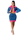 Denim Skirt Plush Denim Two-piece Suit