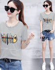 Striped short sleeve t-shirt for women