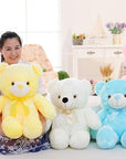 Creative Light Up LED Teddy Bear Stuffed Animals Plush Toy Colorful Glowing Christmas Gift For Kids Pillow