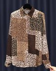 Women's Design Long Sleeve All-match Vintage Leopard Print Shirt