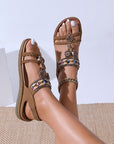 Bohemian Sandals Women's Casual Beaded Rhinestone Plus Size