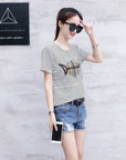 Striped short sleeve t-shirt for women