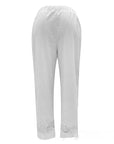 European And American Cotton And Linen Lace Stitching Button Elastic Waist Casual Pants