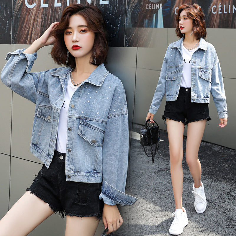 Real Shot Casual Denim Jacket Women Loose Short